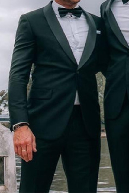Xavier Dark Green Shawl Lapel One Button Slim Fit Wedding Groomsmen Suit Online