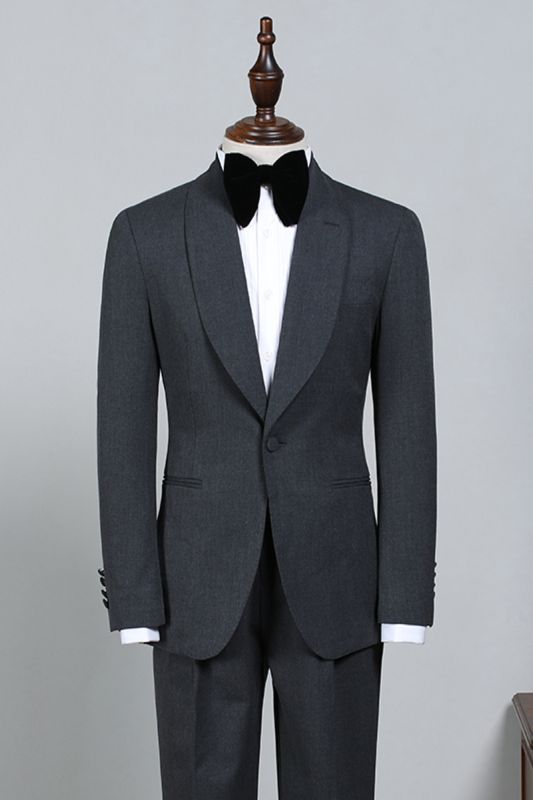 Nelson All Black One Button Slim Fit Groom Wedding Suit | Bradymensuit