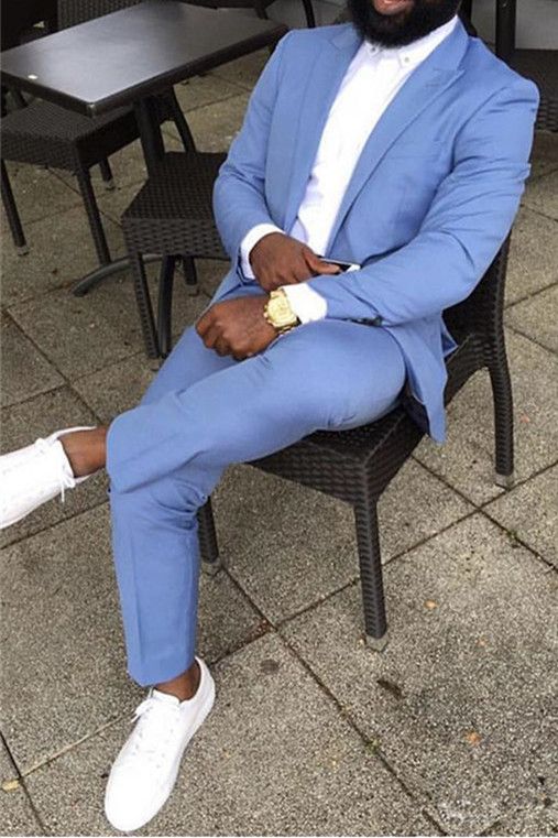 Philip Blue Point Lapel Slim Fit Custom Mens Suit Online
