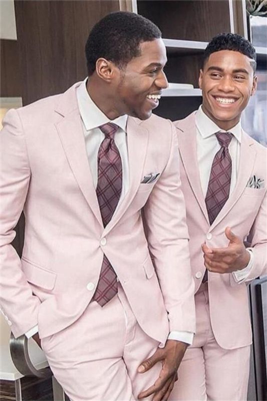 Nathaniel Fashion Blush Pink Slim Fit Wedding Groomsmen Kit