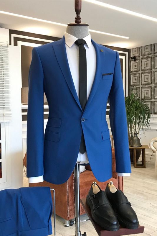 Ingemar Royal Blue Point Lapel Custom Formal Business Mens Suit