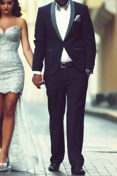 Black Slim Shawl Lapel Prom Suit | Simple Tuxedo Set of 2