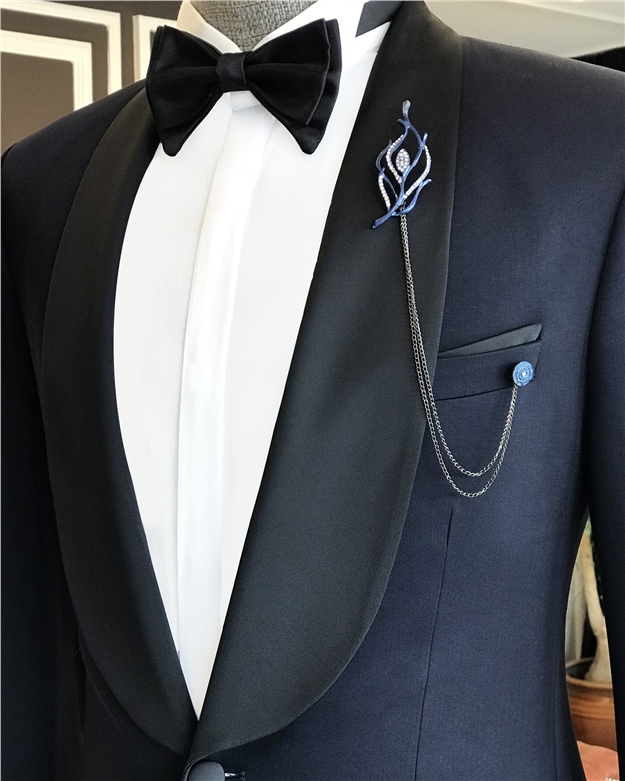 Men's Black Shawl Lapel One Button  Suit main image 0
