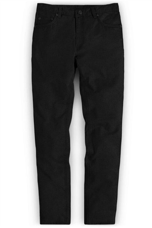 Thick Mens Business Black Casual Pants with Zip Fly