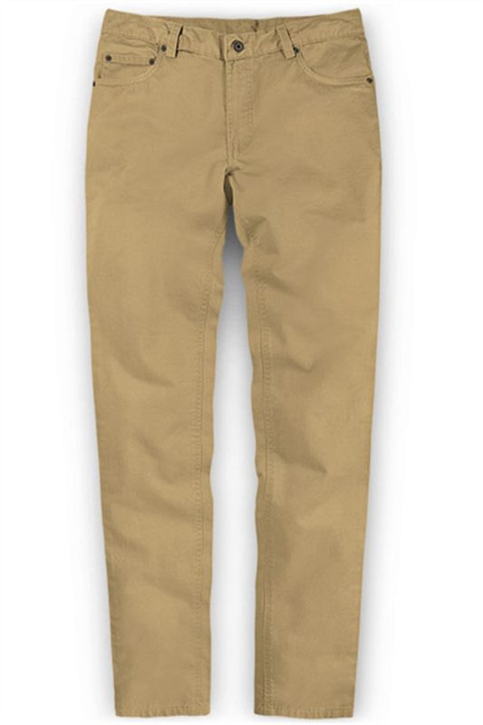 solid color fashion men's casual cotton trousers