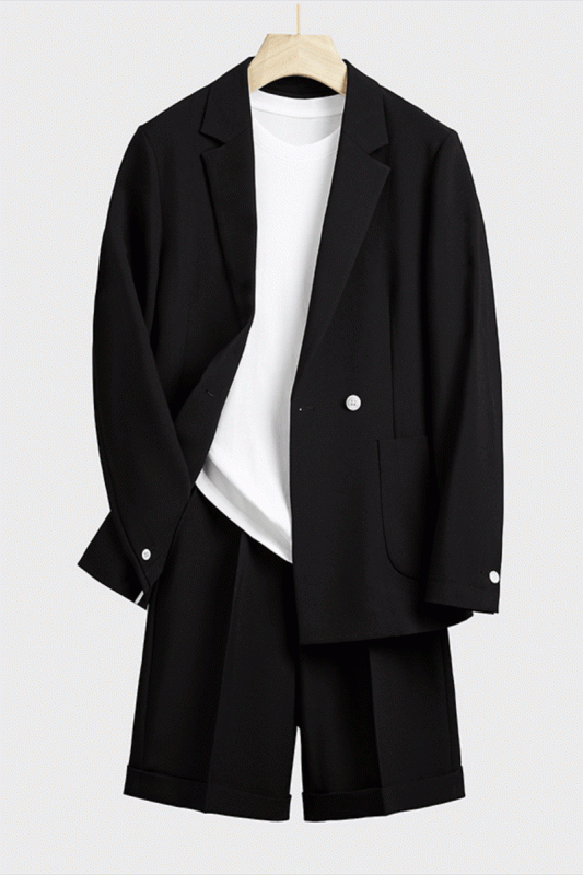 Uriel Black Fashion Notch Lapel Loose Summer Mens Suit