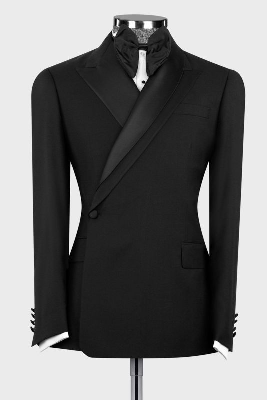 Men’s Black Shawl Lapel One-Button Tuxedo Suit for Wedding & Prom