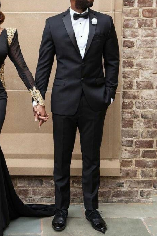 Gavin Black Slim Fit Two-Piece Prom Suit for Men