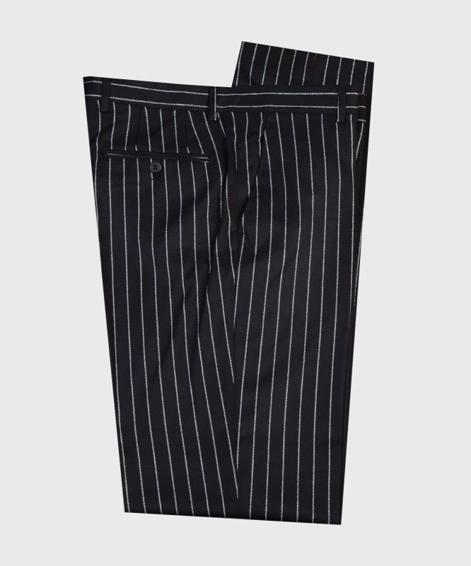 Modern Black Stripe Double Breasted Point Collar Business Men Suits Modern Black Stripe Double Breasted Point Collar Business Men Suits