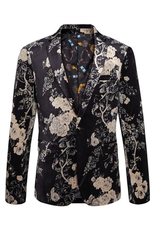 Robert Black Floral Perfect Fit Blazer | Black Floral Suit