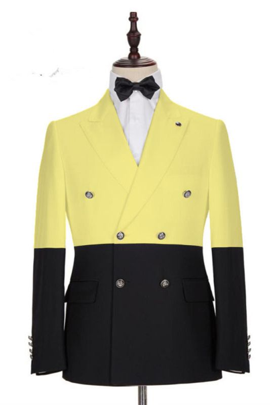 Taylor Yellow Fashion Slim Fit Double Breasted Mens Prom Wear