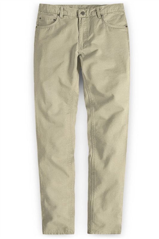 Khaki Men Trousers Casual Thin Elastic Waist Business Office Pants