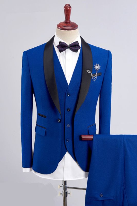 Custom Three Piece Men Suit | Royal Blue Men Wedding Suit