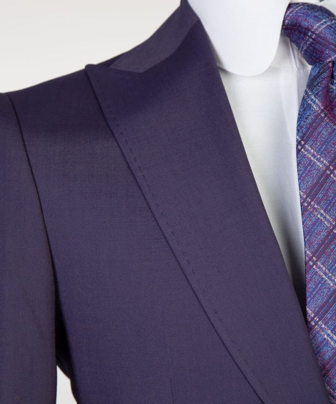 Classy Purple Double Breasted Peaked Lapel Men Suits Online main image 0