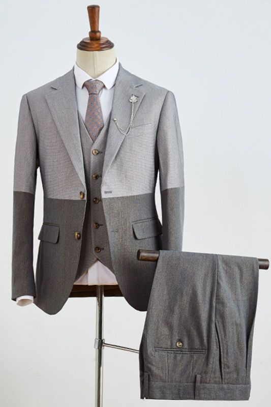 Brady New Grey 3-Pack Notch Lapel Slim Fit Suit
