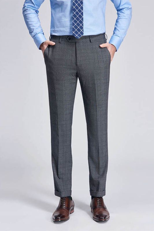 Suit Plaid Modern Grey Pants