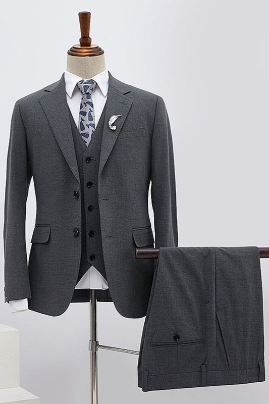 Bing Classic Dark Grey 3-Pack Slim Fit Tailored Formal Mens