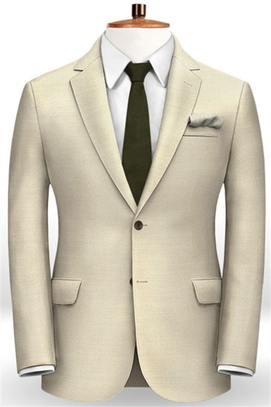 Mens Modern Solid Champagne Tuxedo |  Slim Stylish Mens Suits Online