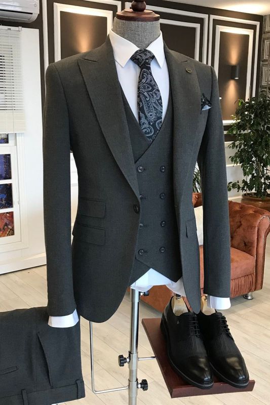 Leopold Affordable All Black Slim Fit Mens Business Suit