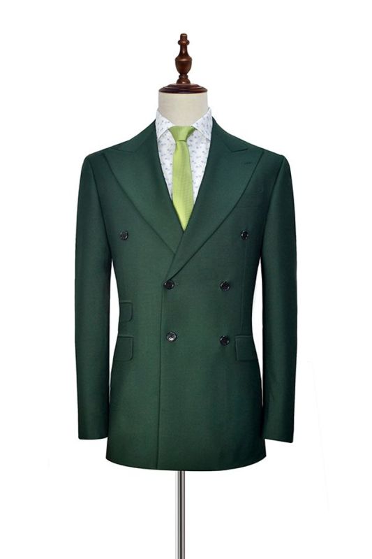 Reid Dark Green Double Breasted Mens Formal Suit