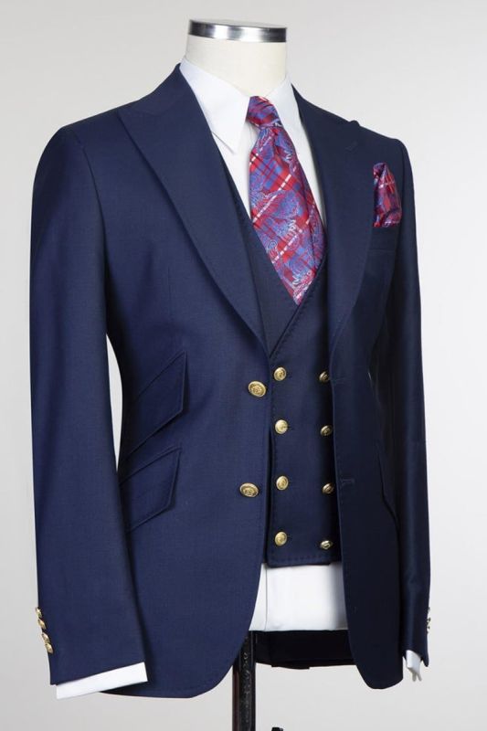 Dark Navy Fashion Slim Formal Business Men Suits
