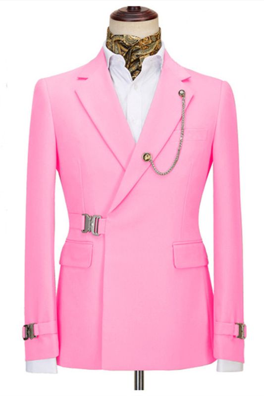 Blake Fashion Pink Slim Fit Lapel Formal Business Mens Suit