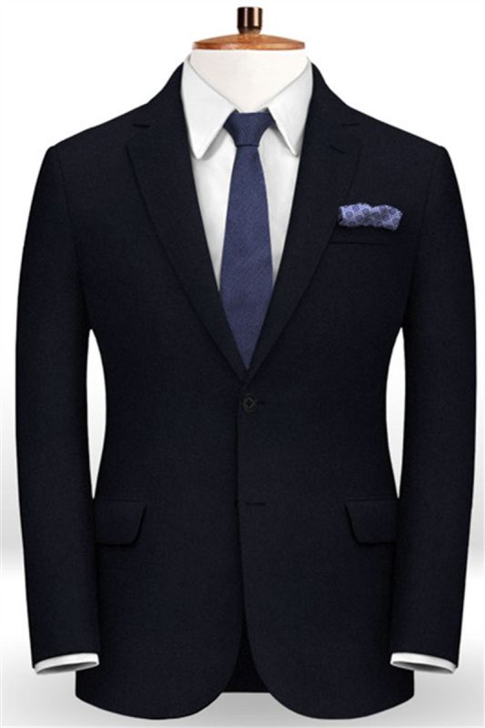 Dark Blue  Two Piece Mens Suit | Mens Business Notch Lapel Tuxedo