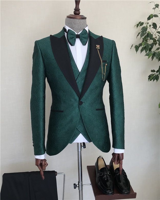 Italian Style Green Jacket Vest Trousers Wedding Suit Three Piece Suits | Prom Suits
