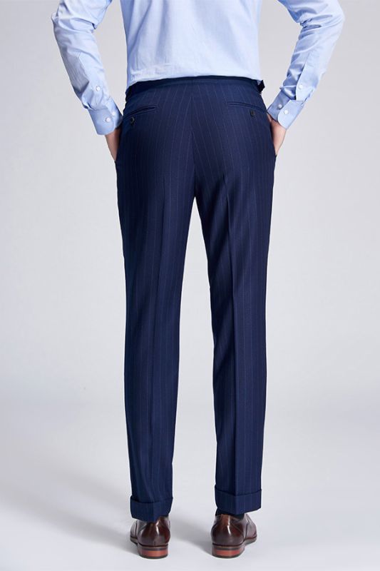 Gentleman Light Stripe Blue Pants in Mens Formal Suit | Bradymensuit