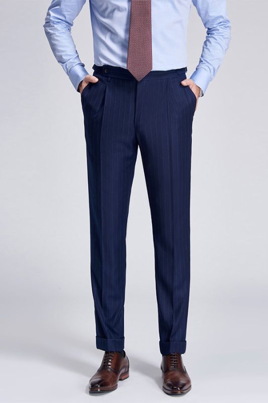Gentleman Light Stripe Blue Pants in Mens Formal Suit