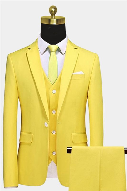 Men Pale Yellow Suit |  Fabian Prom Suit