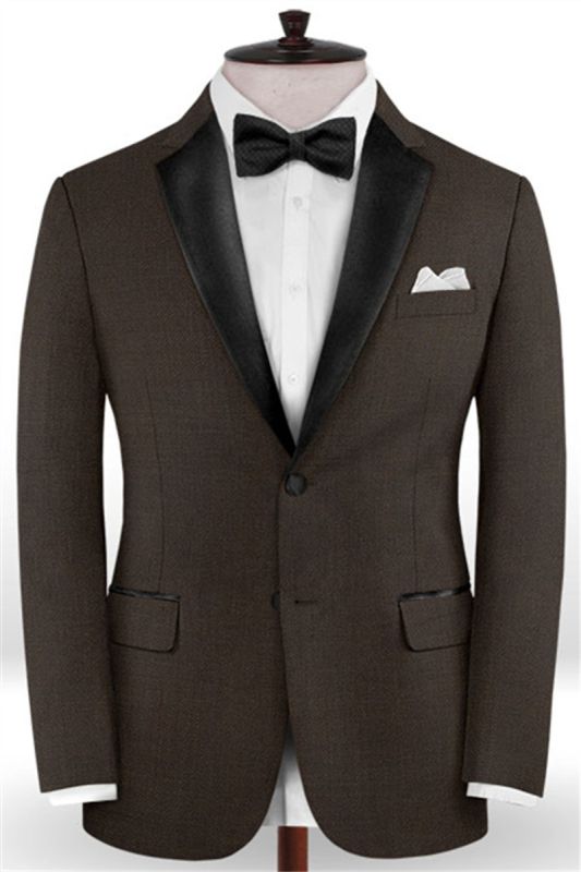 Dark Brown Business Formal Tuxedo |  Two Piece Men Suits Online