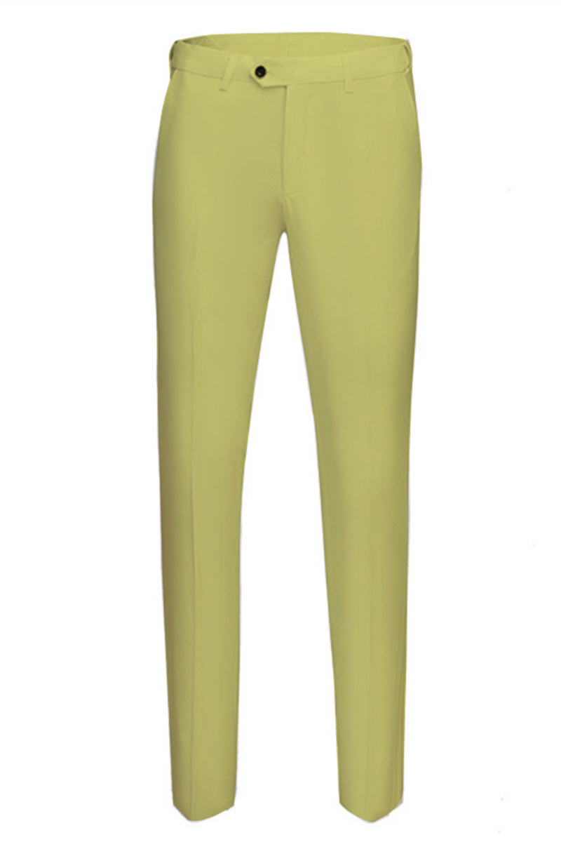 Jasper Yellow Three Piece Point Lapel Men Fashion Prom Suit