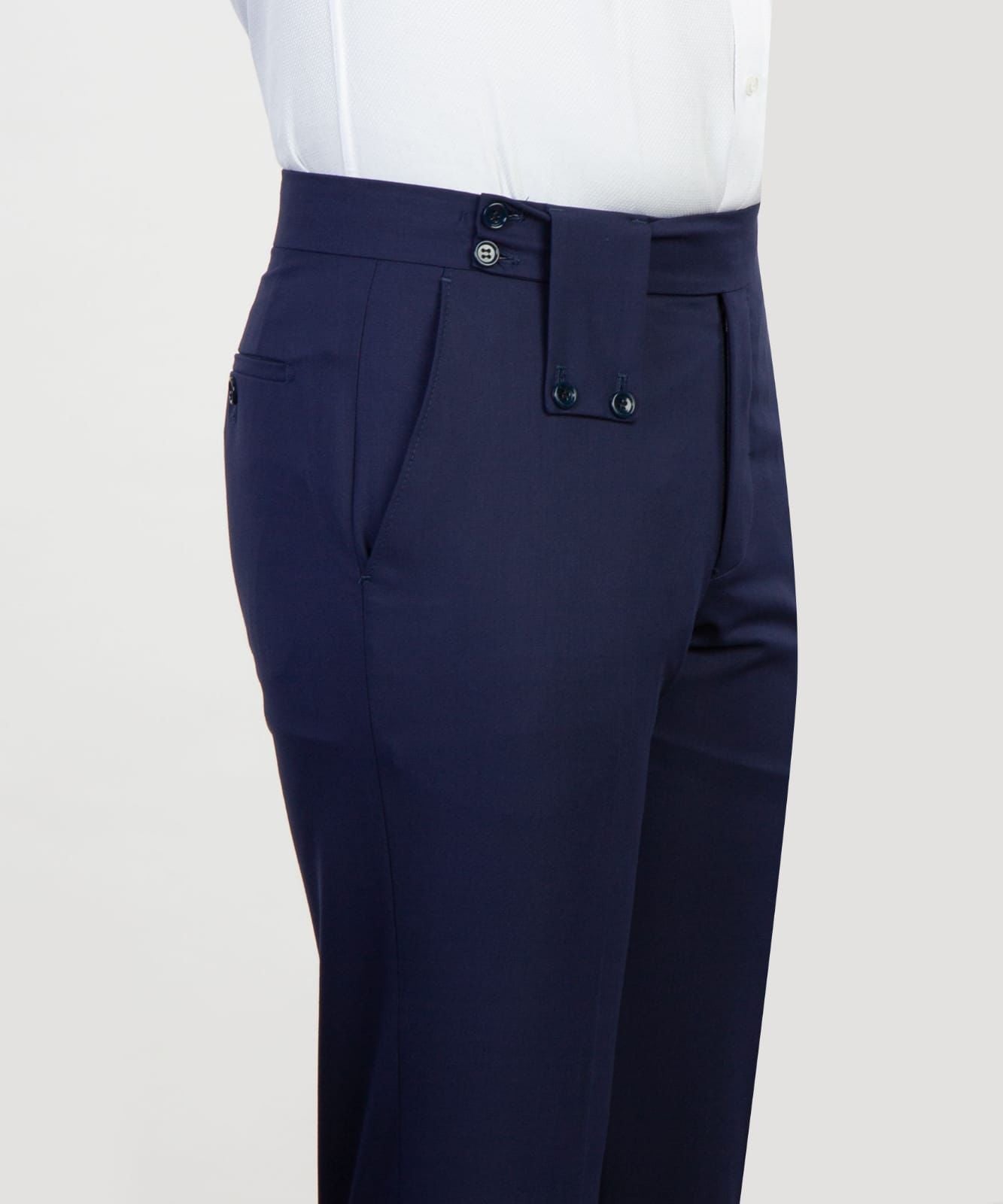 Dark Navy Double-Breasted Peaked Lapel Close Fitting Stylish Suit
