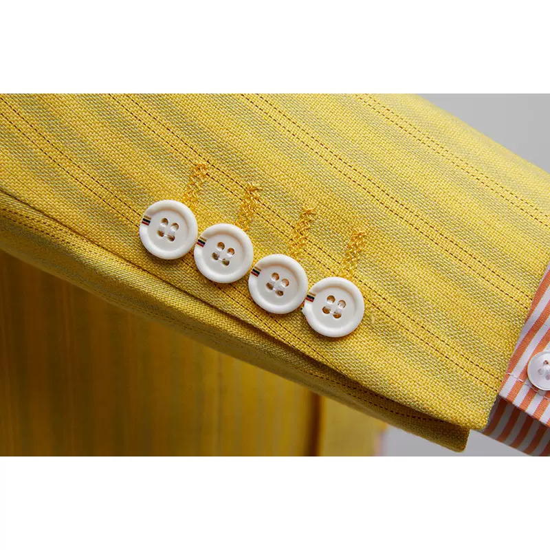 Yellow Slim Fit Two-Button Prom Suit Business Casual Two-Piece