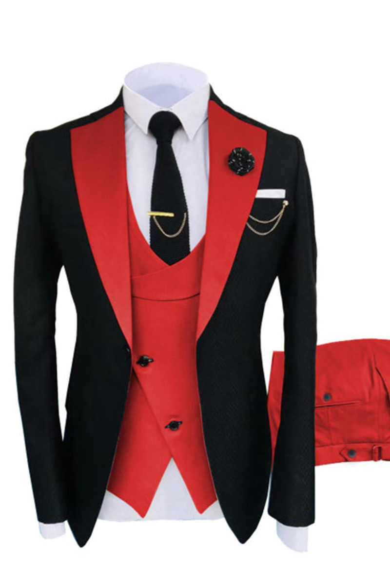 Griffin Black Three Point Lapel One Button Men Suit Online