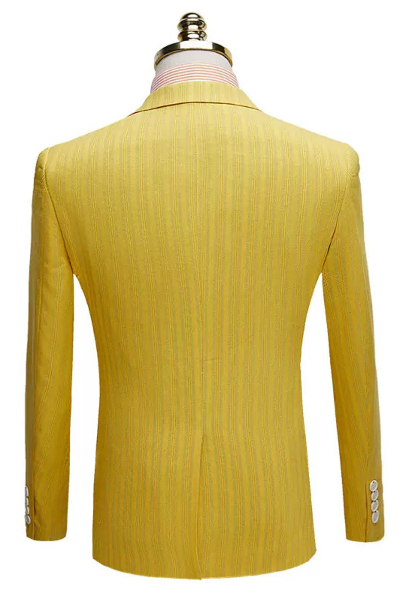 Yellow Slim Fit Two-Button Prom Suit Business Casual Two-Piece