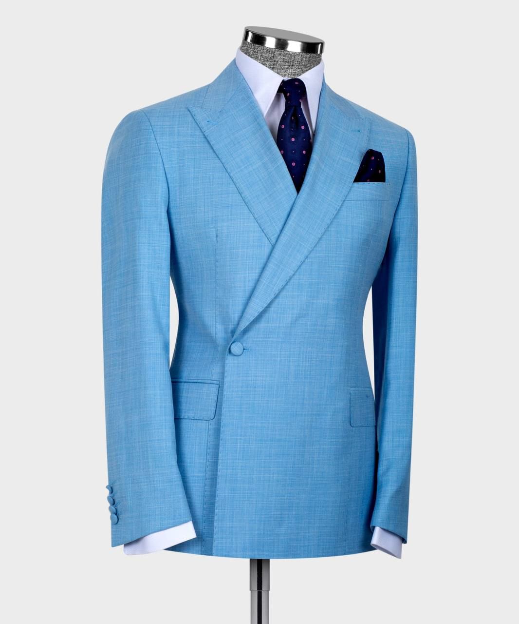 Giles Sky Blue New Arrival Peaked Lapel Two-Piece Suit