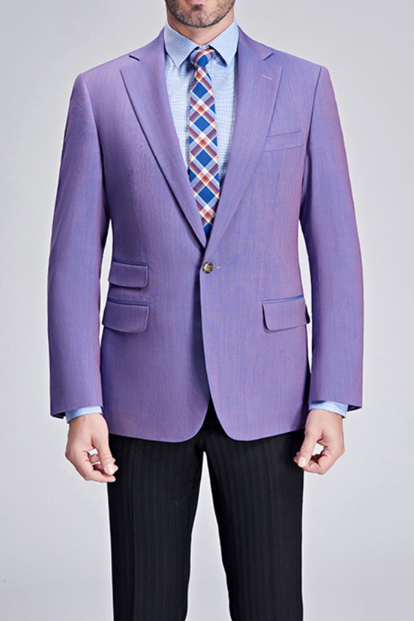Purple Purple Tuxedo Wedding Jacket Three Flap Pockets New Men Blazer