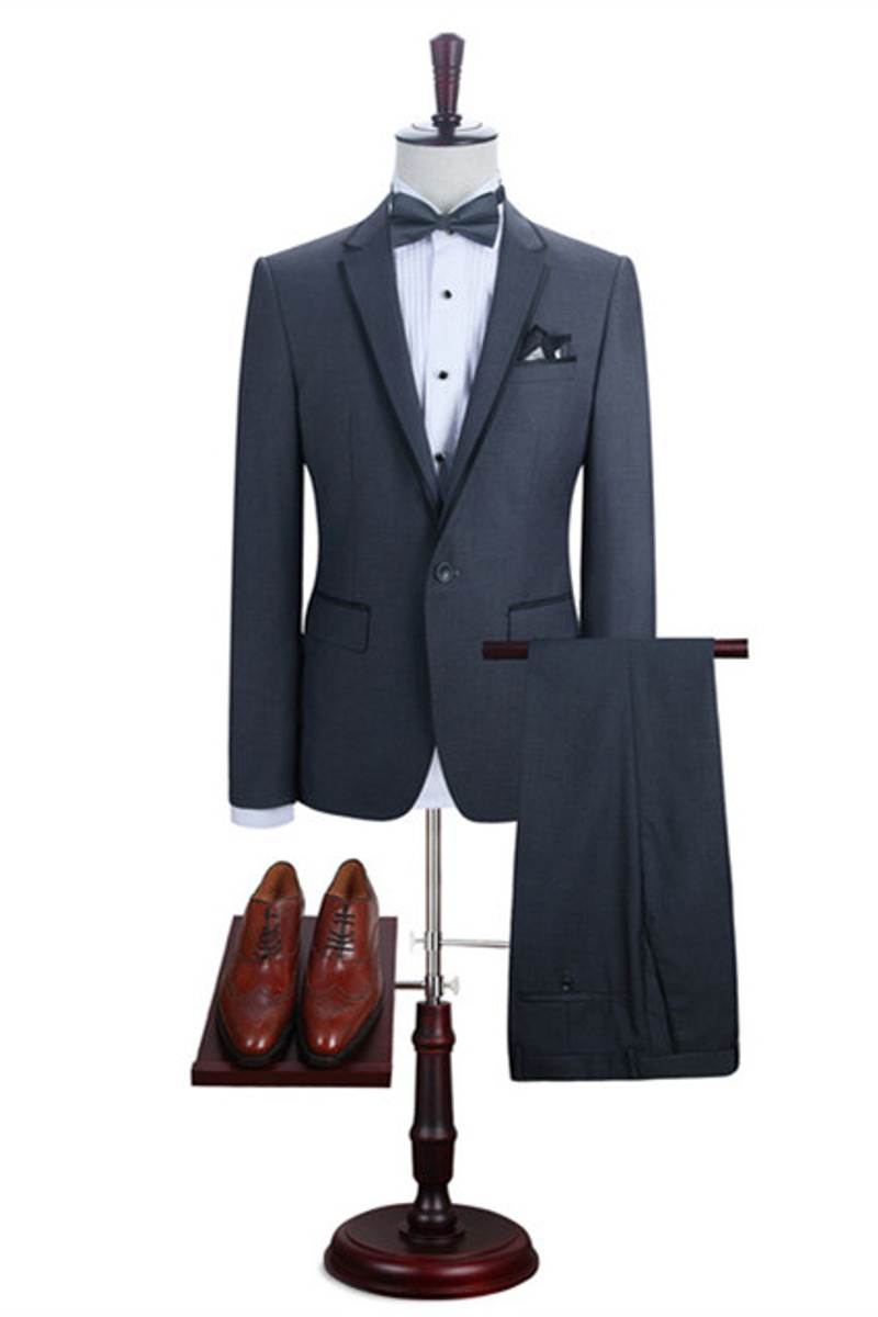 Kaiden Dark Grey Custom Formal Notched Lapel Business Suit