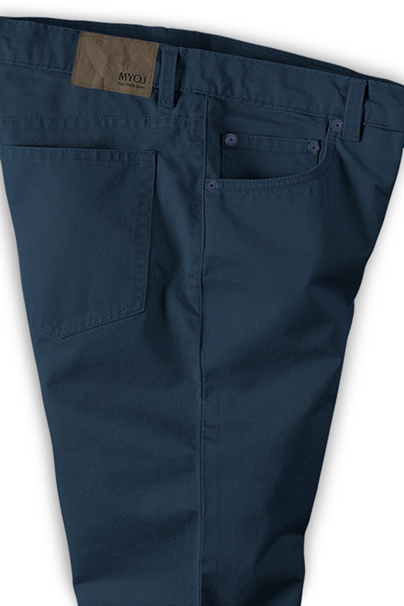 Navy Blue Men Business Pants With Zip Fly