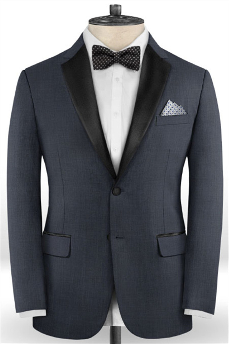 Dark Grey Business Men Suit Two Piece Men Formal Tuxedo