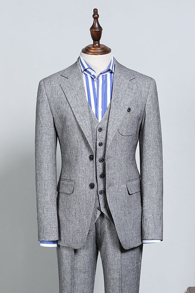 Nick Formal Grey Two Flap Slim Fit Suit