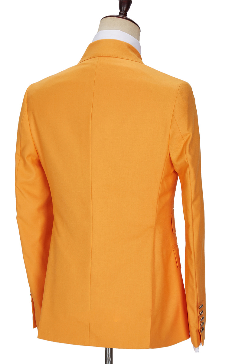 Benjamin New Orange Double Breasted Point Lapel Men Suit