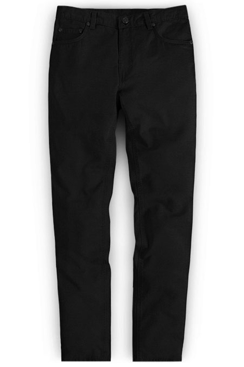 Men Black Mid Waist Zip Flying Pants