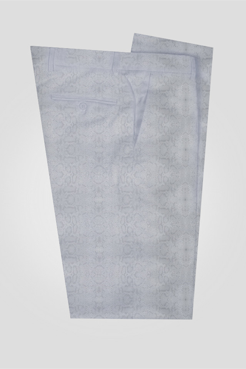 Braiden Silver Shawl Lapel Double-Breasted Jacquard Wedding Set