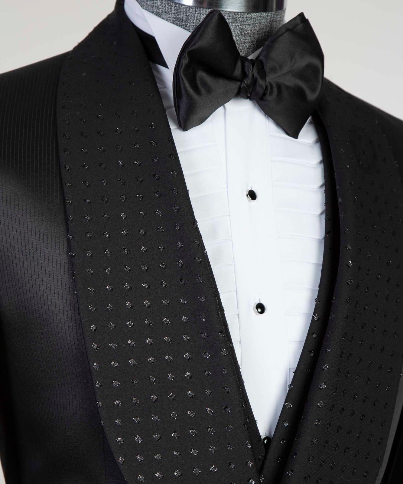 Black Two-Piece Shawl Lapel Custom Wedding Suit