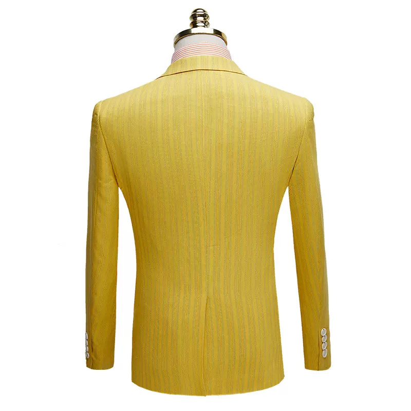 Yellow Slim Fit Two-Button Prom Suit Business Casual Two-Piece