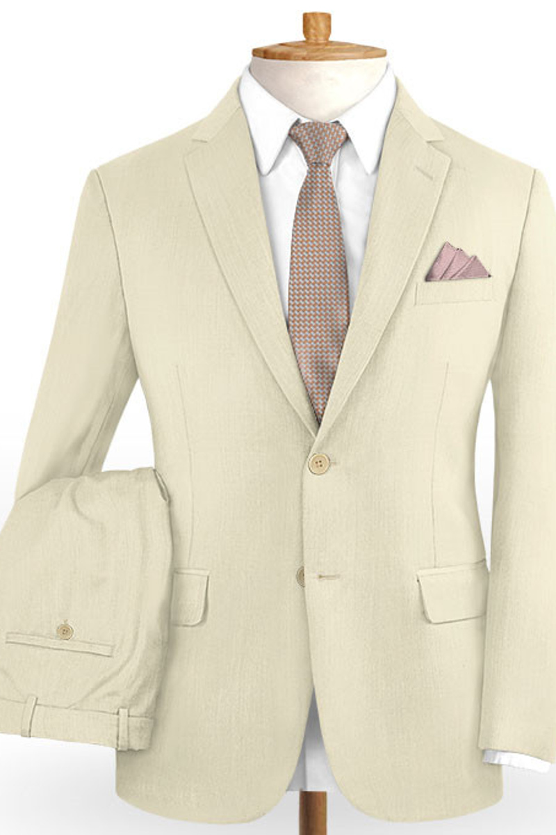 Cream Formal Men Suit Wedding Tuxedo Groom Bride Men Blazer Suit