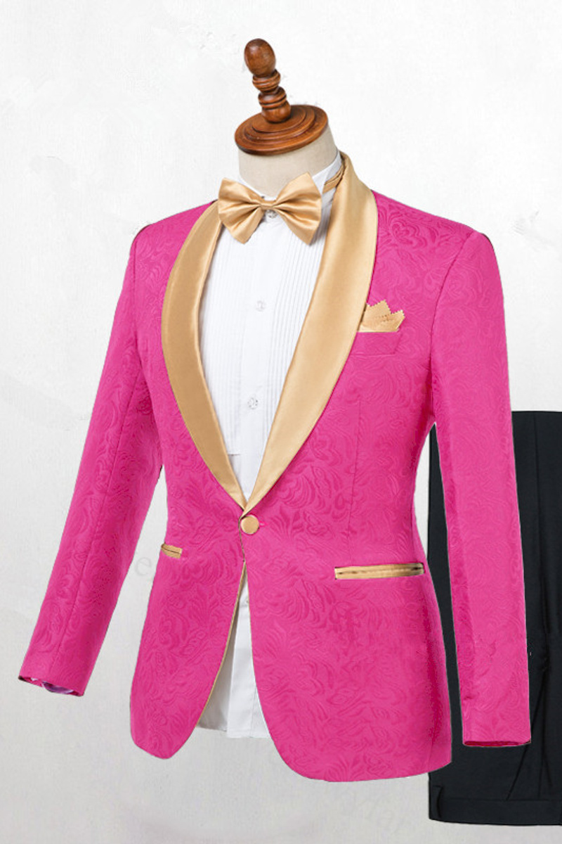 Miguel Pink One-Button Slim Fit Wedding Suit